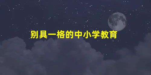 别具一格的中小学教育 别具一格的中小学教育