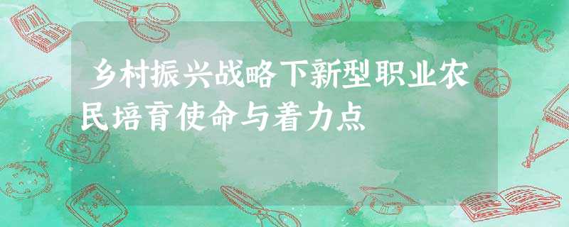 乡村振兴战略下新型职业农民培育使命与着力点 乡村振兴战略下新型职业农民培育使命与着力点