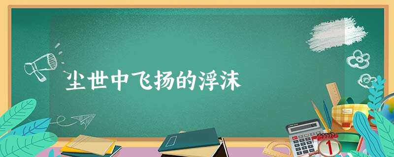 尘世中飞扬的浮沫 尘世中飞扬的浮沫