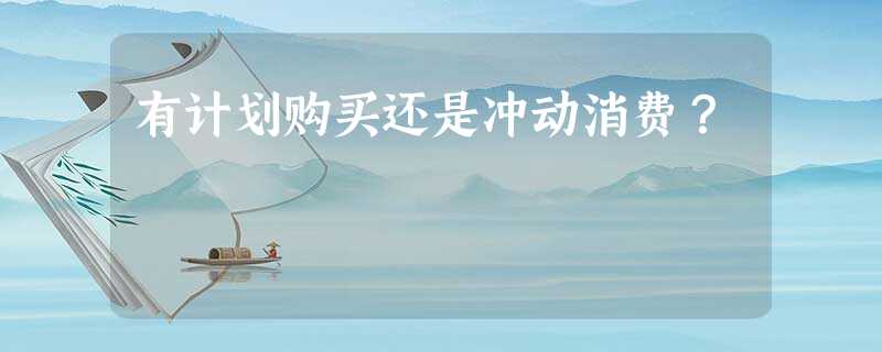 有计划购买还是冲动消费? 有计划购买还是冲动消费?
