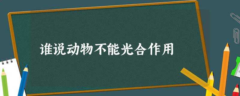 谁说动物不能光合作用 谁说动物不能光合作用