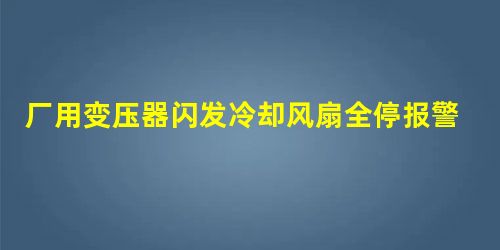 厂用变压器闪发冷却风扇全停报警分析 厂用变压器闪发冷却风扇全停报警分析