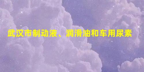 武汉市制动液、润滑油和车用尿素商品质量专项监督抽查分析报告 武汉市制动液、润滑油和车用尿素商品质量专项监督抽查分析报告