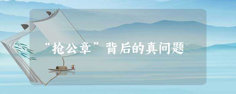 “抢公章”背后的真问题 “抢公章”背后的真问题