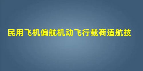 民用飞机偏航机动飞行载荷适航技术研究 民用飞机偏航机动飞行载荷适航技术研究