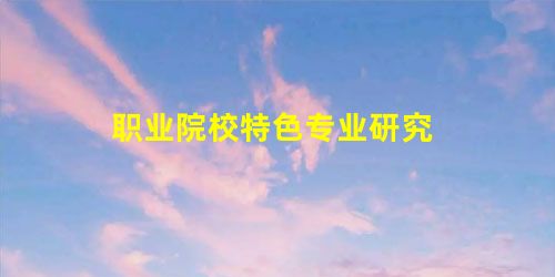 职业院校特色专业研究 职业院校特色专业研究