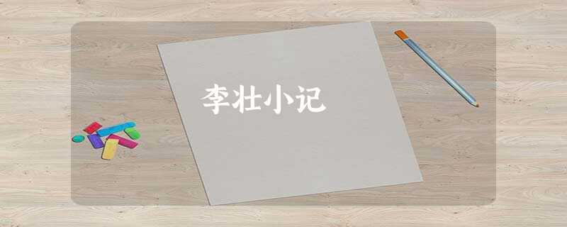 李壮小记 李壮小记