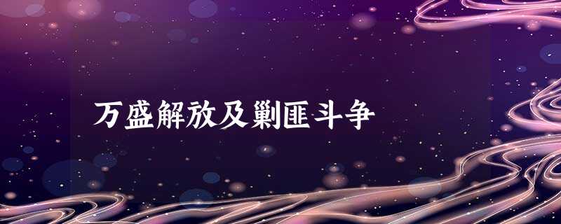 万盛解放及剿匪斗争 万盛解放及剿匪斗争