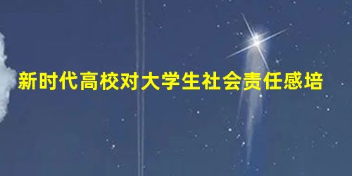 新时代高校对大学生社会责任感培育现状及策略探析 新时代高校对大学生社会责任感培育现状及策略探析