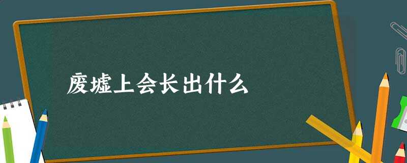 废墟上会长出什么 废墟上会长出什么