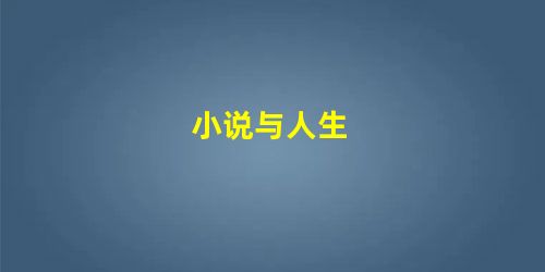 小说与人生 小说与人生