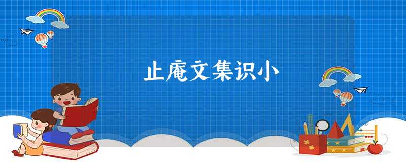 止庵文集识小 止庵文集识小