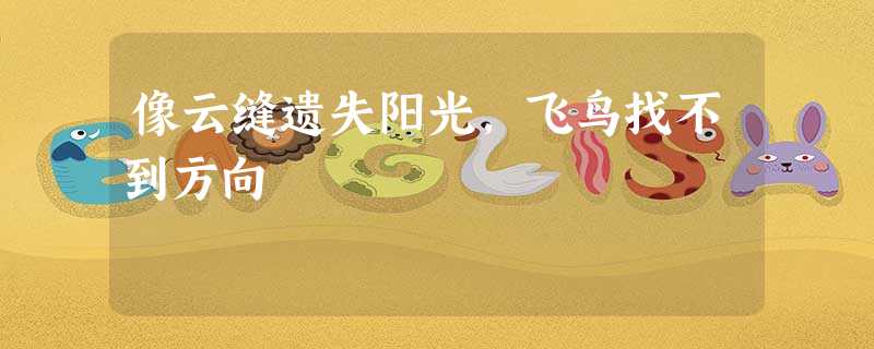 像云缝遗失阳光,飞鸟找不到方向 像云缝遗失阳光,飞鸟找不到方向