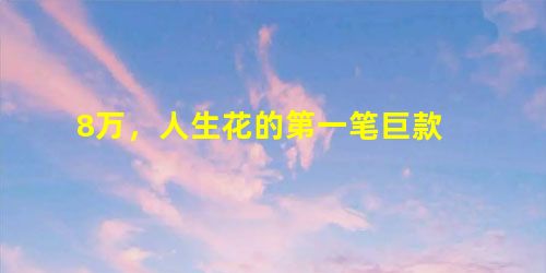 8万,人生花的第一笔巨款 8万,人生花的第一笔巨款
