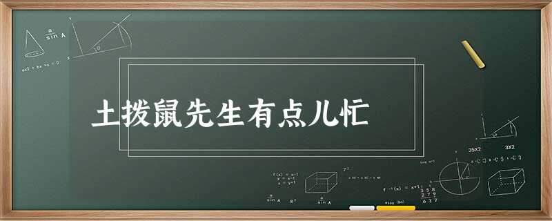 土拨鼠先生有点儿忙 土拨鼠先生有点儿忙