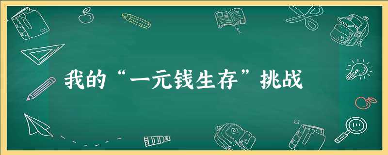 我的“一元钱生存”挑战 我的“一元钱生存”挑战