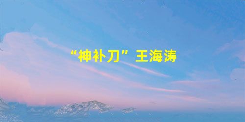 “神补刀”王海涛 “神补刀”王海涛