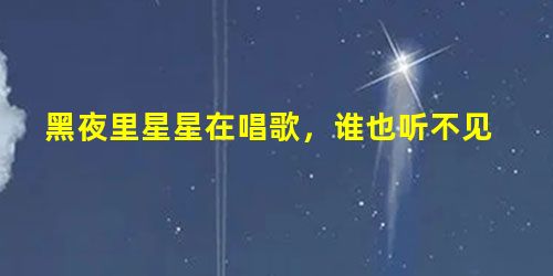 黑夜里星星在唱歌,谁也听不见 黑夜里星星在唱歌,谁也听不见