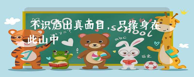 不识庐山真面目,只缘身在此山中 不识庐山真面目,只缘身在此山中