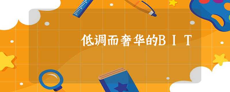 低调而奢华的BIT 低调而奢华的BIT