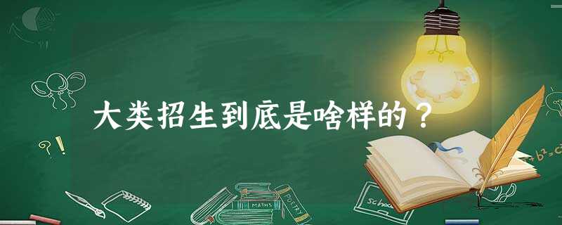 大类招生到底是啥样的? 大类招生到底是啥样的?