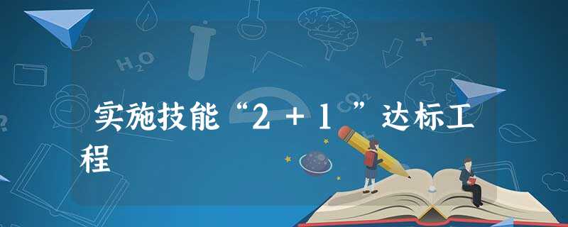 实施技能“2+1”达标工程 实施技能“2+1”达标工程