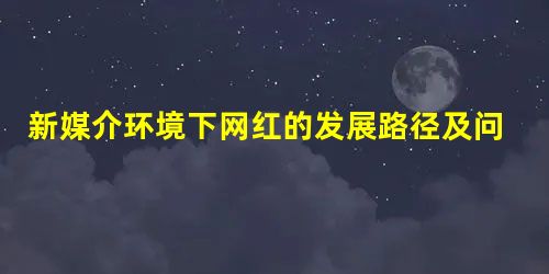 新媒介环境下网红的发展路径及问题探析 新媒介环境下网红的发展路径及问题探析