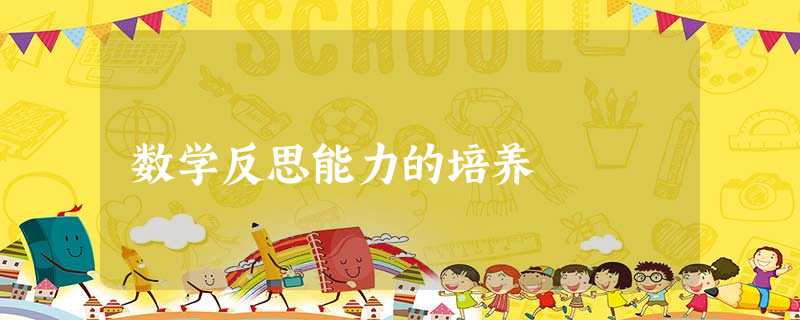 数学反思能力的培养 数学反思能力的培养