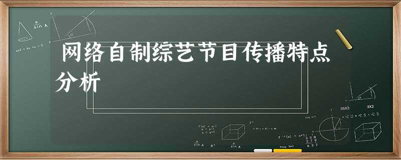 网络自制综艺节目传播特点分析 网络自制综艺节目传播特点分析