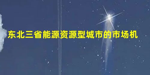 东北三省能源资源型城市的市场机制建设与经济转型 东北三省能源资源型城市的市场机制建设与经济转型