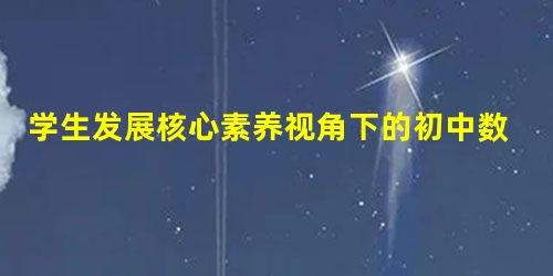 学生发展核心素养视角下的初中数学作业设计思路探析 学生发展核心素养视角下的初中数学作业设计思路探析