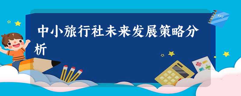 中小旅行社未来发展策略分析 中小旅行社未来发展策略分析