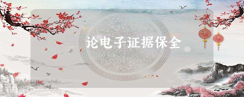 论电子证据保全 论电子证据保全