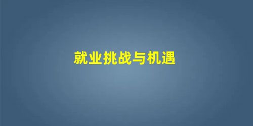 就业挑战与机遇 就业挑战与机遇