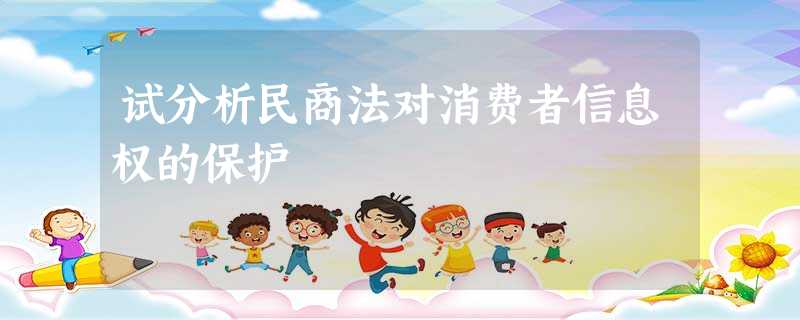 试分析民商法对消费者信息权的保护 试分析民商法对消费者信息权的保护