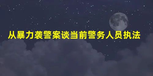 从暴力袭警案谈当前警务人员执法中的人身安全保障问题 从暴力袭警案谈当前警务人员执法中的人身安全保障问题