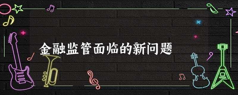 金融监管面临的新问题 金融监管面临的新问题