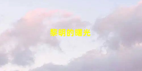 黎明的曙光 黎明的曙光