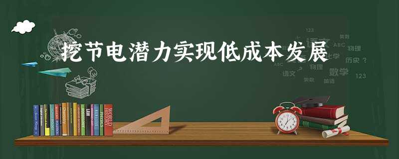 挖节电潜力实现低成本发展 挖节电潜力实现低成本发展