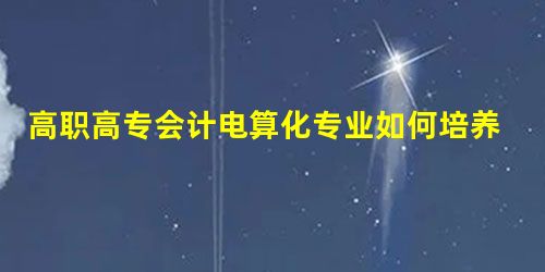 高职高专会计电算化专业如何培养会计职业道德素养 高职高专会计电算化专业如何培养会计职业道德素养