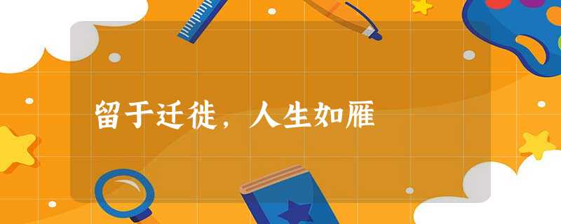留于迁徙,人生如雁 留于迁徙,人生如雁