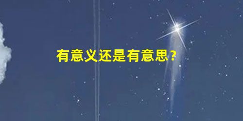 有意义还是有意思? 有意义还是有意思?