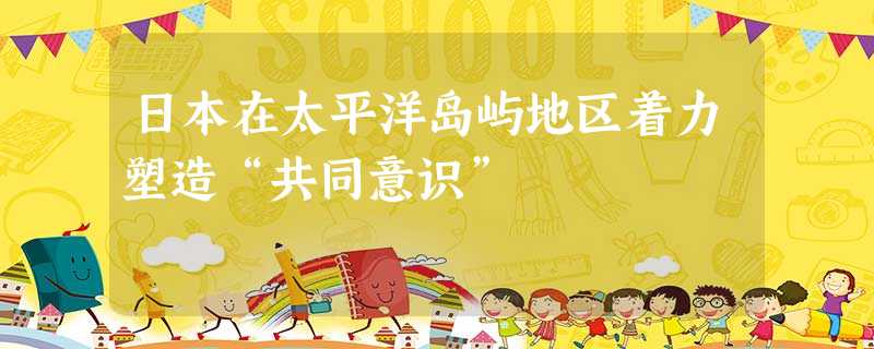 日本在太平洋岛屿地区着力塑造“共同意识” 日本在太平洋岛屿地区着力塑造“共同意识”