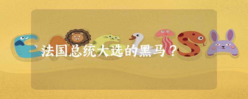 法国总统大选的黑马? 法国总统大选的黑马?