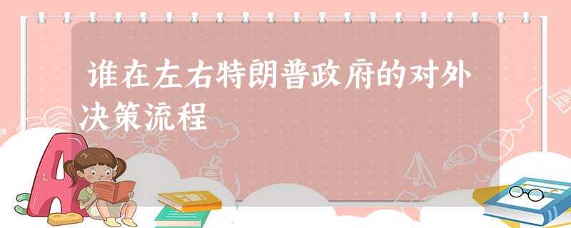 谁在左右特朗普政府的对外决策流程 谁在左右特朗普政府的对外决策流程