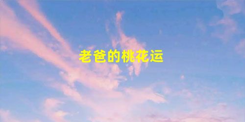 老爸的桃花运 老爸的桃花运