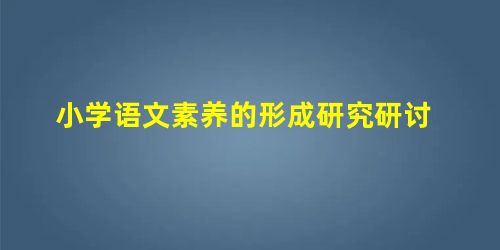 小学语文素养的形成研究研讨 小学语文素养的形成研究研讨