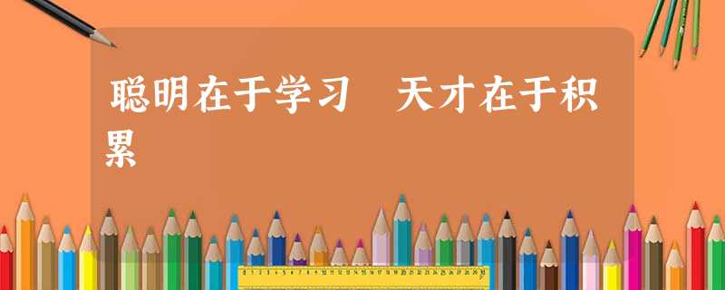 聪明在于学习 天才在于积累 聪明在于学习 天才在于积累