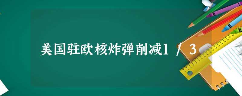 美国驻欧核炸弹削减1/3 美国驻欧核炸弹削减1/3