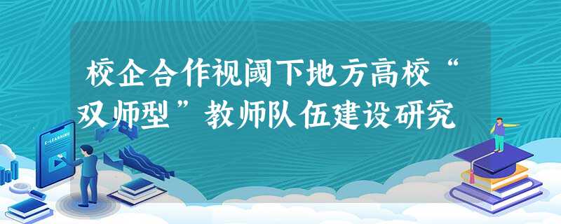 校企合作视阈下地方高校“双师型”教师队伍建设研究 校企合作视阈下地方高校“双师型”教师队伍建设研究